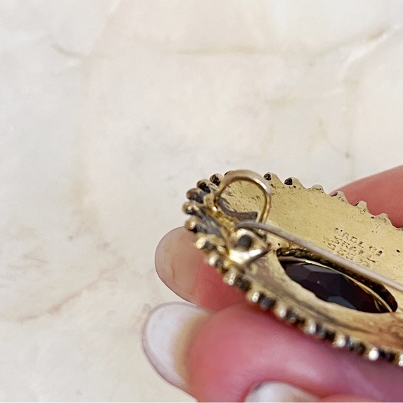 Victorian style faux Pearl smoky quartz oval brooch pendant 925 Sterling - Picture 11 of 11